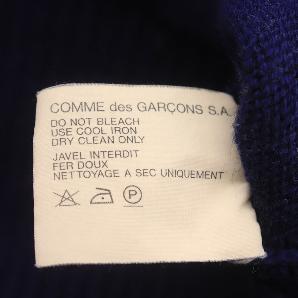 ■ COMME des GARÇONS SHIRT D-TK9210 Long Sleeve V-Neck Sweater, Made in France, Men's, Size Small, Navy