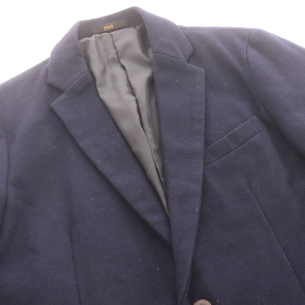 ■ Vital MONSIEUR NICOLE ヴィタル ムッシュニコル テーラードジャケット 長袖 アウター 襟 フロントボタン メンズ 48(L) ダークネイビー