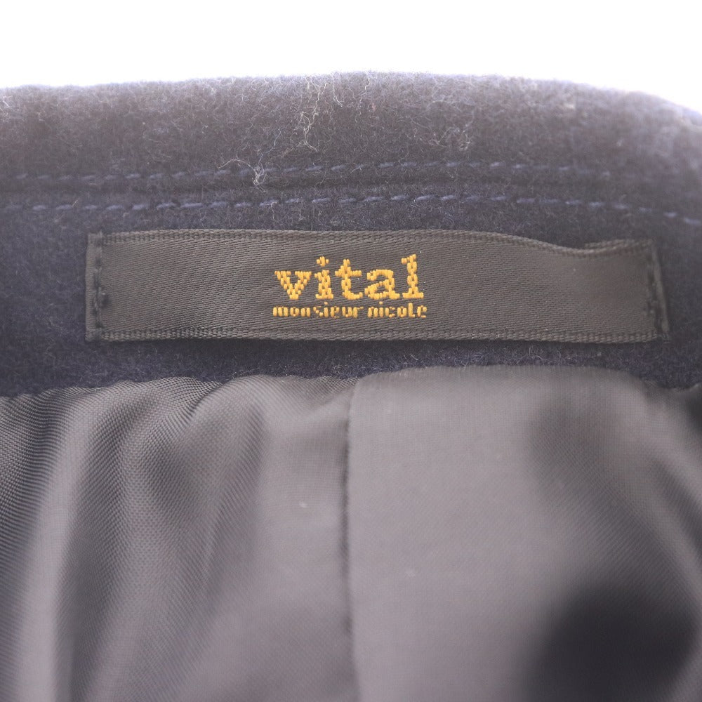 ■ Vital MONSIEUR NICOLE ヴィタル ムッシュニコル テーラードジャケット 長袖 アウター 襟 フロントボタン メンズ 48(L) ダークネイビー