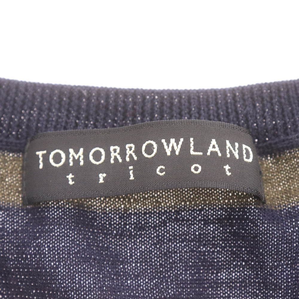 ■ TOMORROWLAND tricot トゥモローランド セーター 長袖 トップス ニット Vネック ボーダー柄 メンズ M マルチカラー ネイビー 等