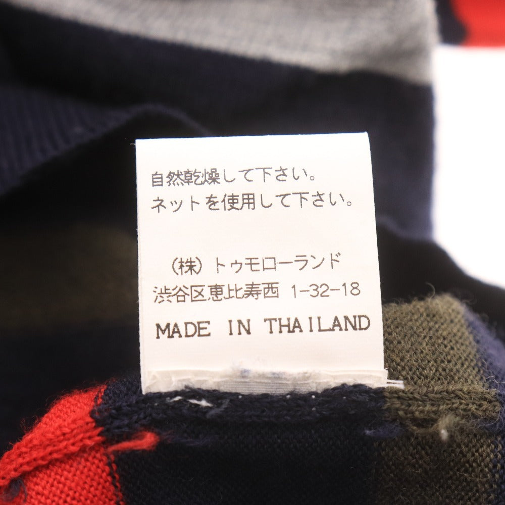 ■ TOMORROWLAND tricot トゥモローランド セーター 長袖 トップス ニット Vネック ボーダー柄 メンズ M マルチカラー ネイビー 等