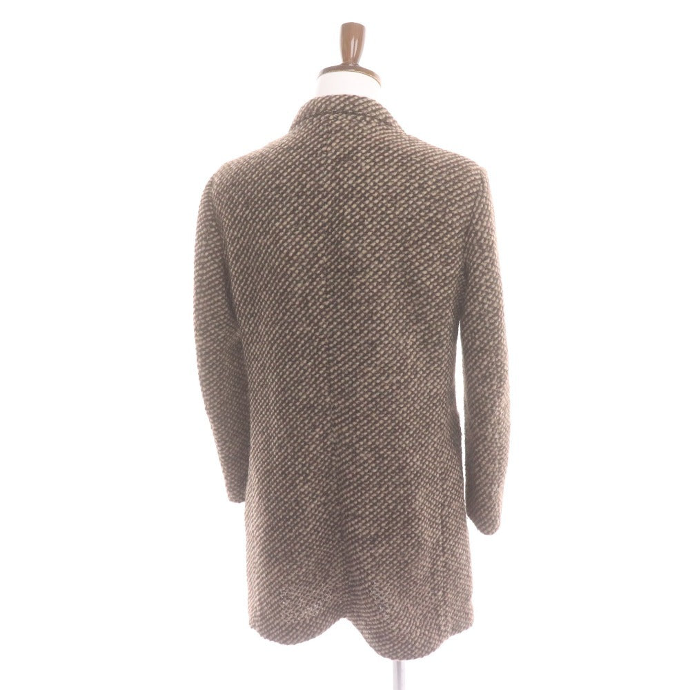 Martinique x Ardites Chesterfield Coat, Long Sleeve, Outerwear, Collar, Front Buttons, All-Over Print, Men's/Women's, Size 1 (Small), Brown