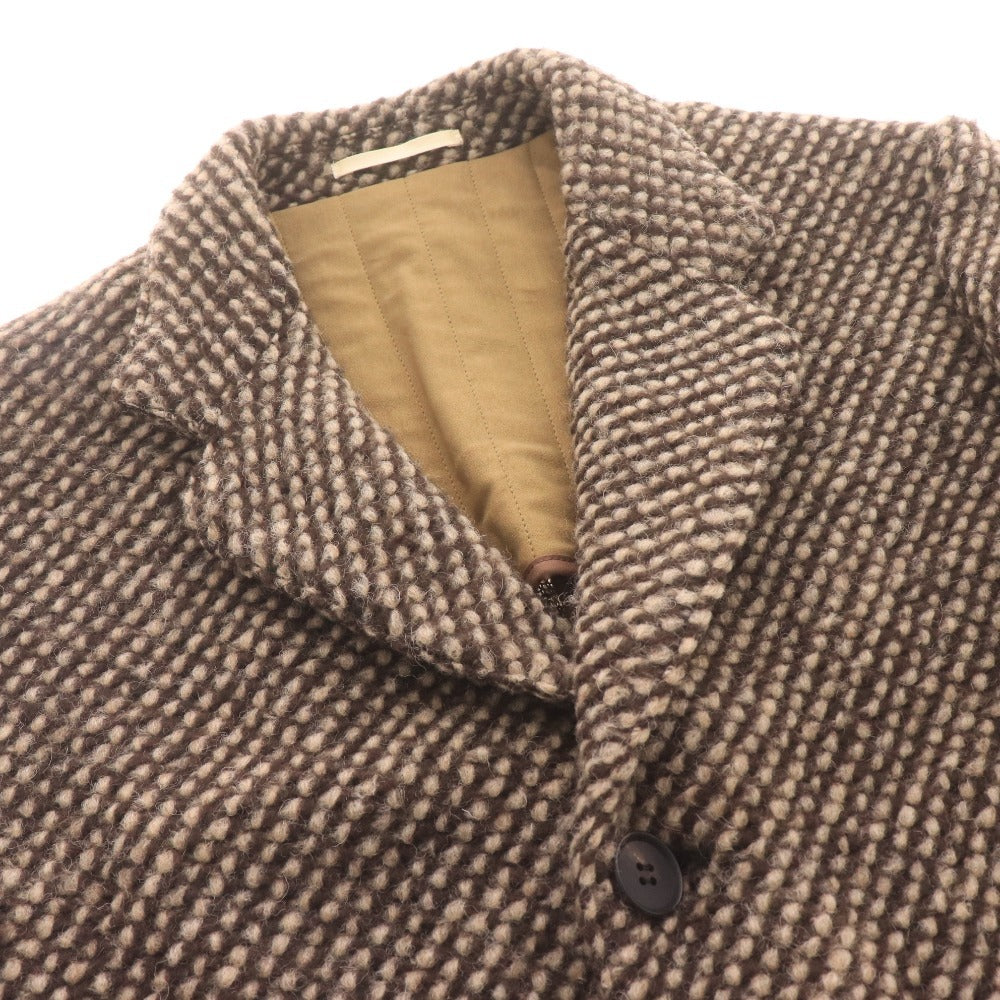 Martinique x Ardites Chesterfield Coat, Long Sleeve, Outerwear, Collar, Front Buttons, All-Over Print, Men's/Women's, Size 1 (Small), Brown