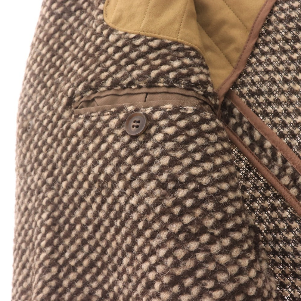 Martinique x Ardites Chesterfield Coat, Long Sleeve, Outerwear, Collar, Front Buttons, All-Over Print, Men's/Women's, Size 1 (Small), Brown