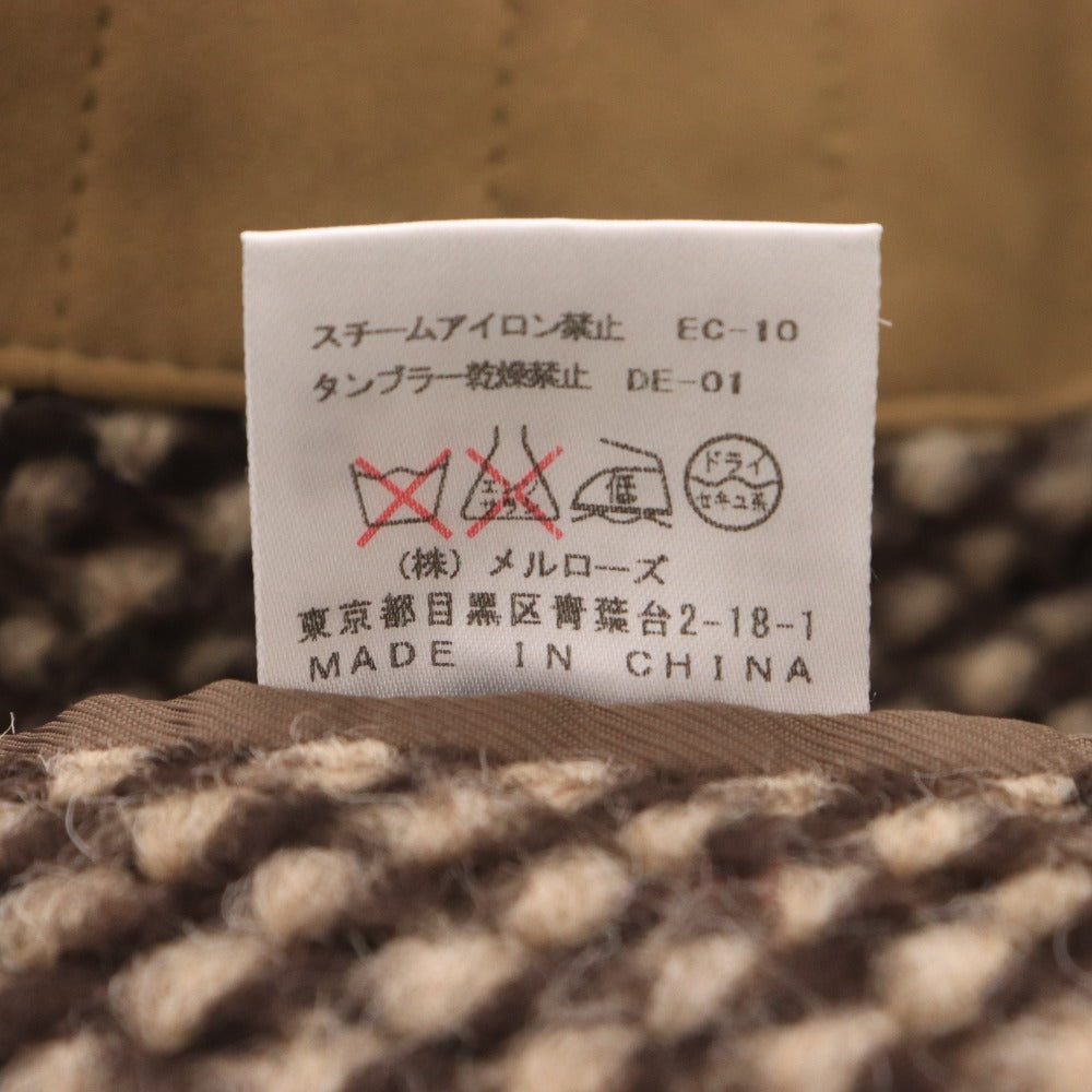 Martinique x Ardites Chesterfield Coat, Long Sleeve, Outerwear, Collar, Front Buttons, All-Over Print, Men's/Women's, Size 1 (Small), Brown