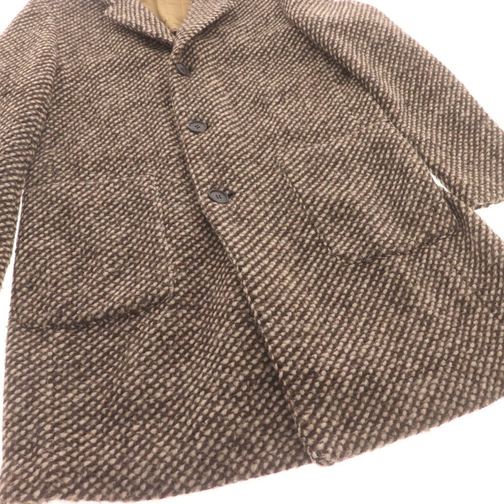 Martinique x Ardites Chesterfield Coat, Long Sleeve, Outerwear, Collar, Front Buttons, All-Over Print, Men's/Women's, Size 1 (Small), Brown