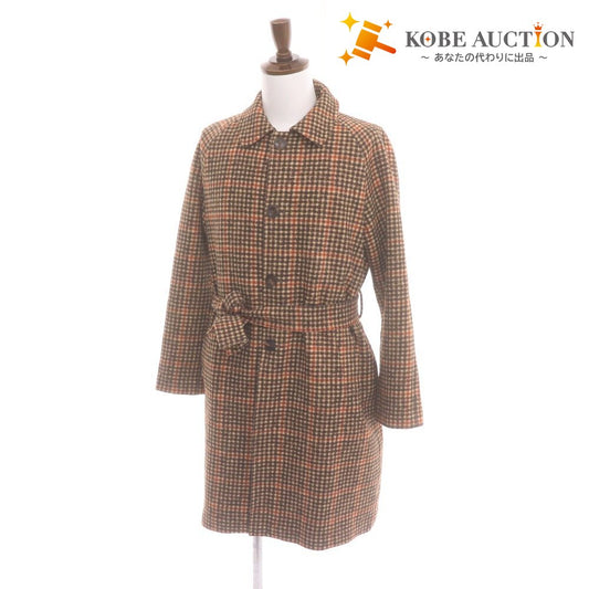 ■ CIRCOLO チルコロ1901 トレンチコート 長袖 アウター 襟 ベルト付き チェック柄 メンズ 46 (S～M相当) マルチカラー ブラウン系