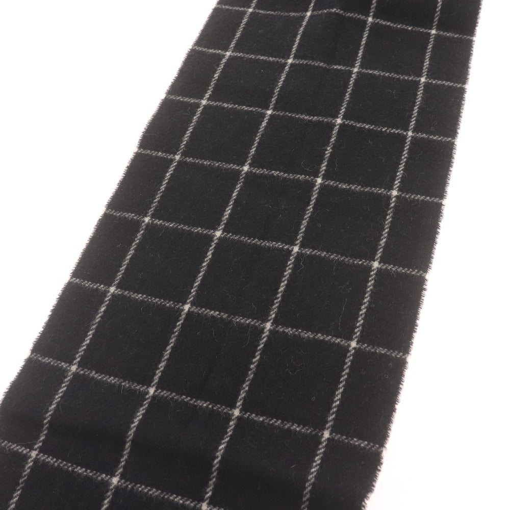 ■ Polo Ralph Lauren ポロラルフローレン マフラー チェック柄 イタリア製 ラムウール ナイロン メンズ レディース グレー ブラック 黒