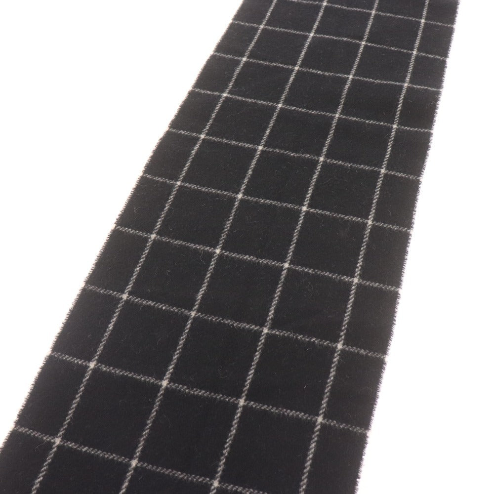 ■ Polo Ralph Lauren ポロラルフローレン マフラー チェック柄 イタリア製 ラムウール ナイロン メンズ レディース グレー ブラック 黒