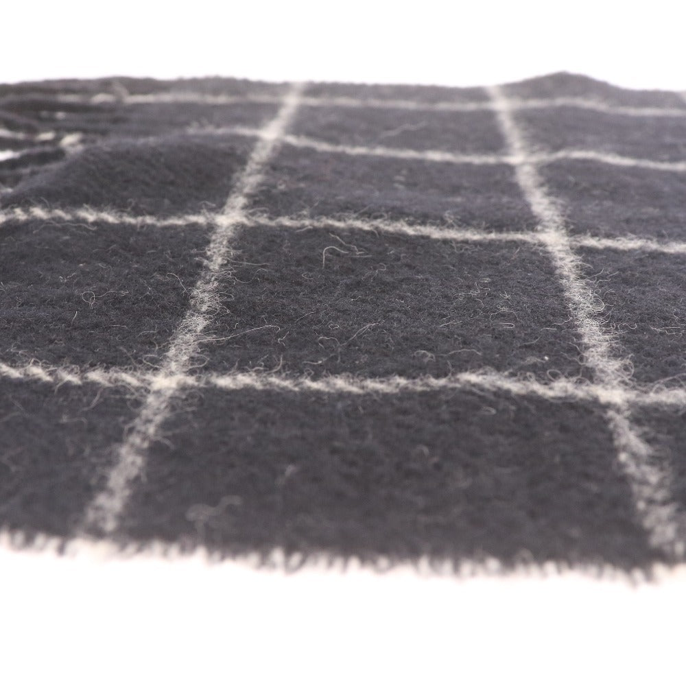 ■ Polo Ralph Lauren ポロラルフローレン マフラー チェック柄 イタリア製 ラムウール ナイロン メンズ レディース グレー ブラック 黒