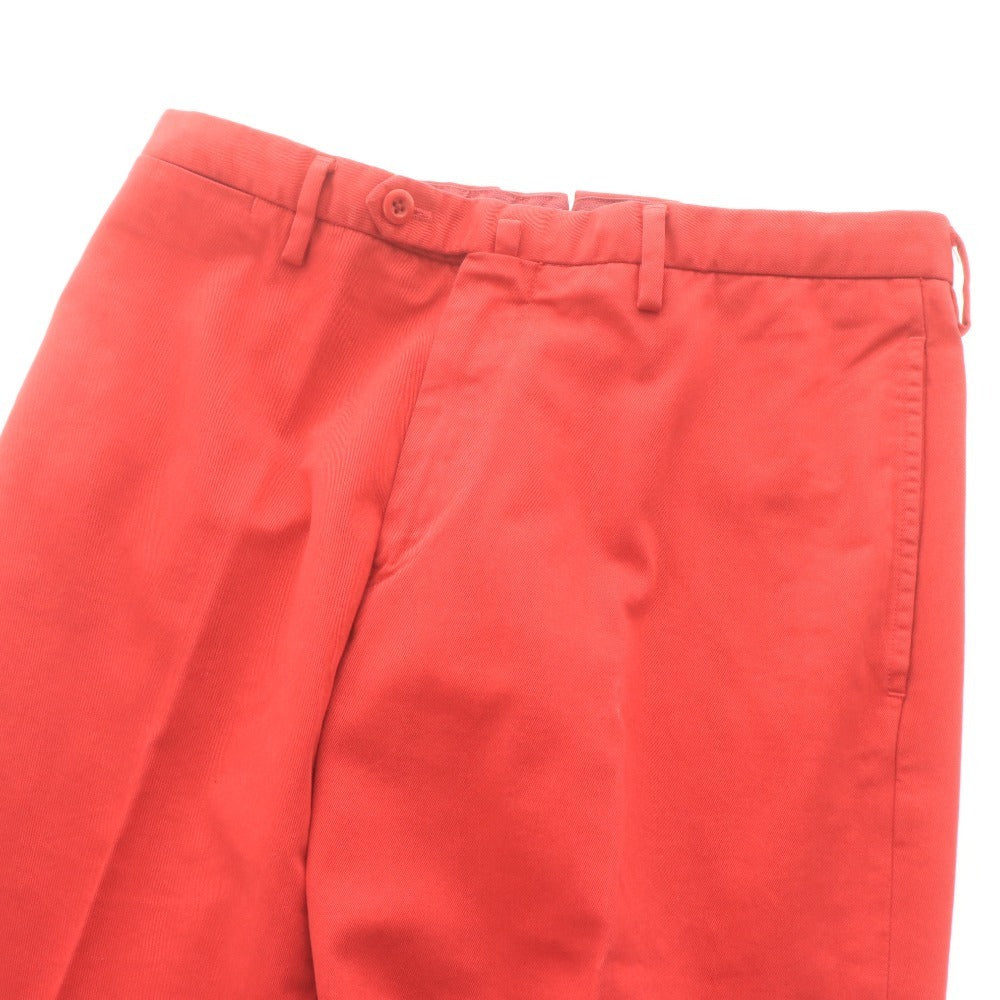 ■ UNITED ARROWS TOKYO ユナイテッドアローズ チノパンツ ボトムス ポケット 前ボタン ロゴ メンズ 46 (M相当) レッド