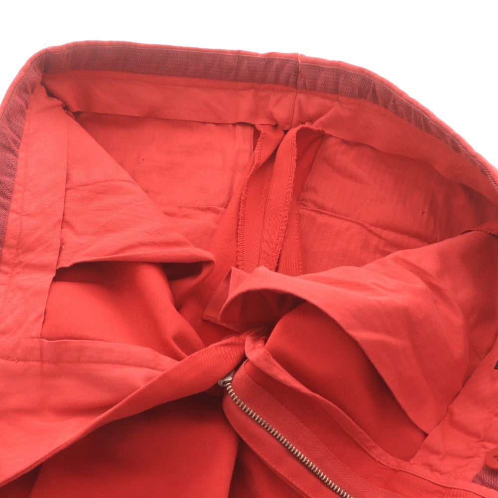 ■ UNITED ARROWS TOKYO ユナイテッドアローズ チノパンツ ボトムス ポケット 前ボタン ロゴ メンズ 46 (M相当) レッド