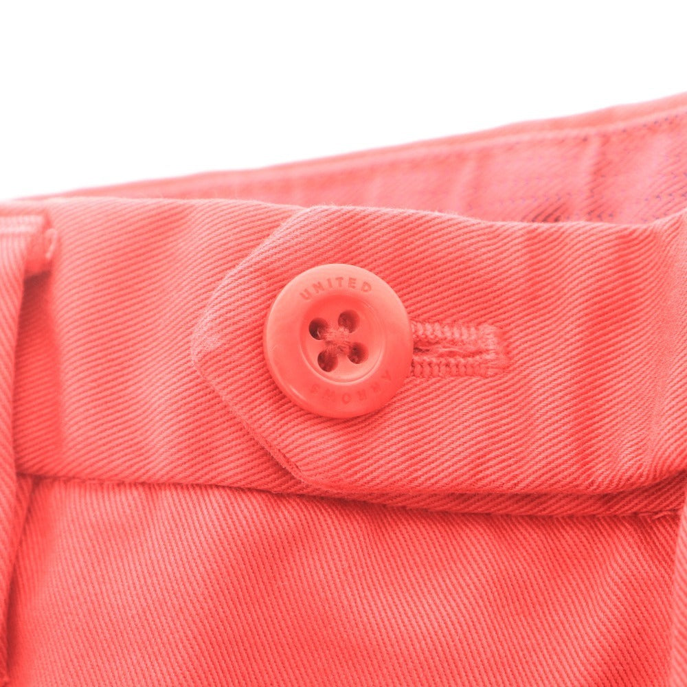 ■ UNITED ARROWS TOKYO ユナイテッドアローズ チノパンツ ボトムス ポケット 前ボタン ロゴ メンズ 46 (M相当) レッド