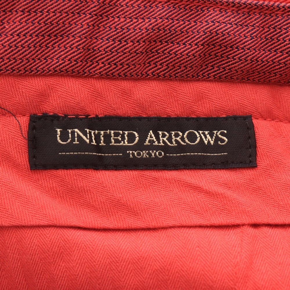 ■ UNITED ARROWS TOKYO ユナイテッドアローズ チノパンツ ボトムス ポケット 前ボタン ロゴ メンズ 46 (M相当) レッド