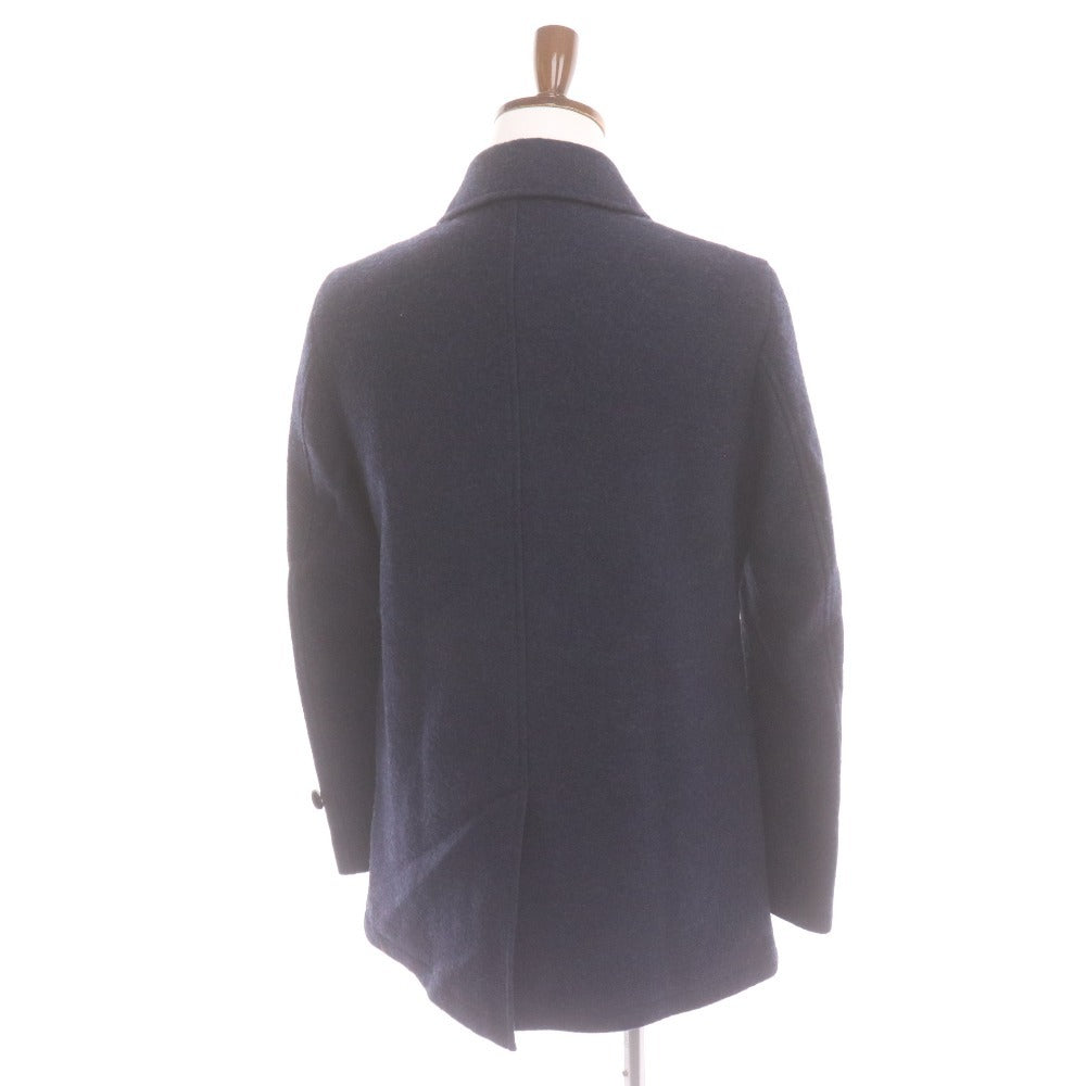 ■ KENT AND CURWEN テーラードジャケット コート 長袖 アウター 襟 フロントボタン ロゴ 胸ポケット メンズ M ネイビー