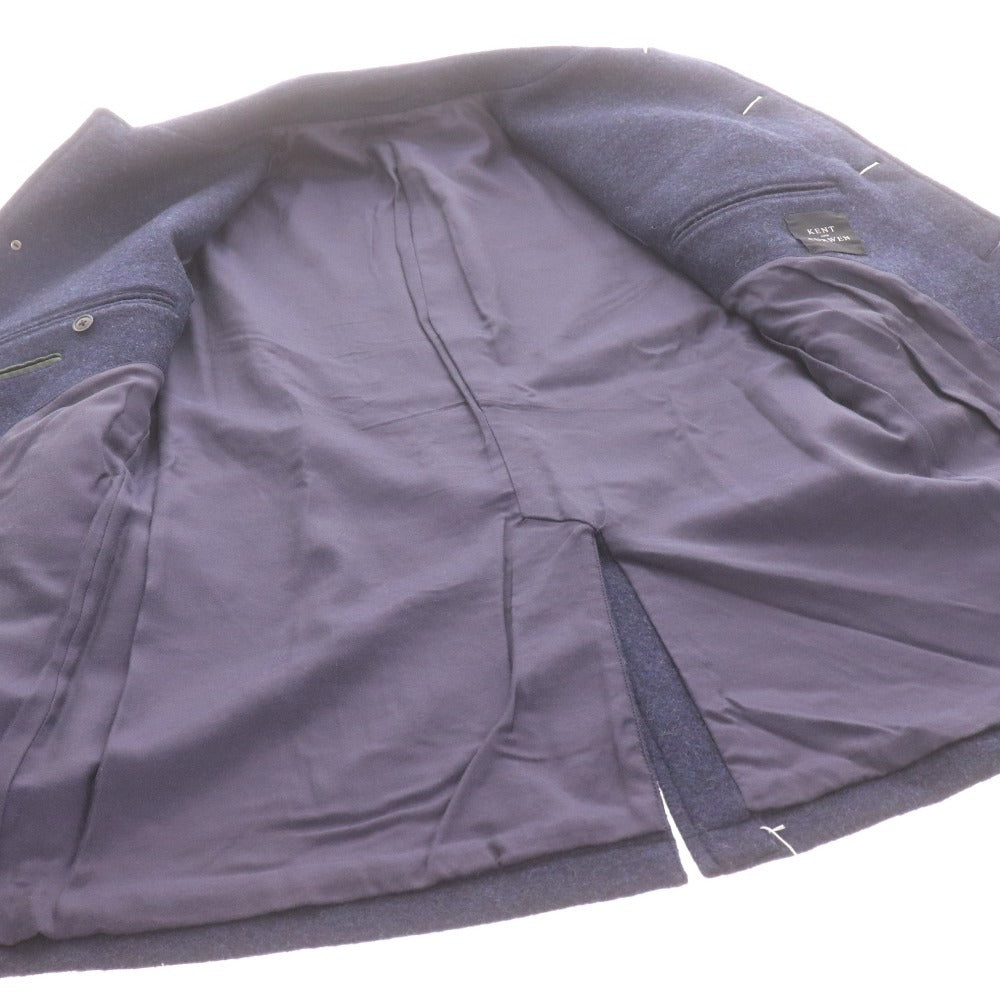 ■ KENT AND CURWEN テーラードジャケット コート 長袖 アウター 襟 フロントボタン ロゴ 胸ポケット メンズ M ネイビー