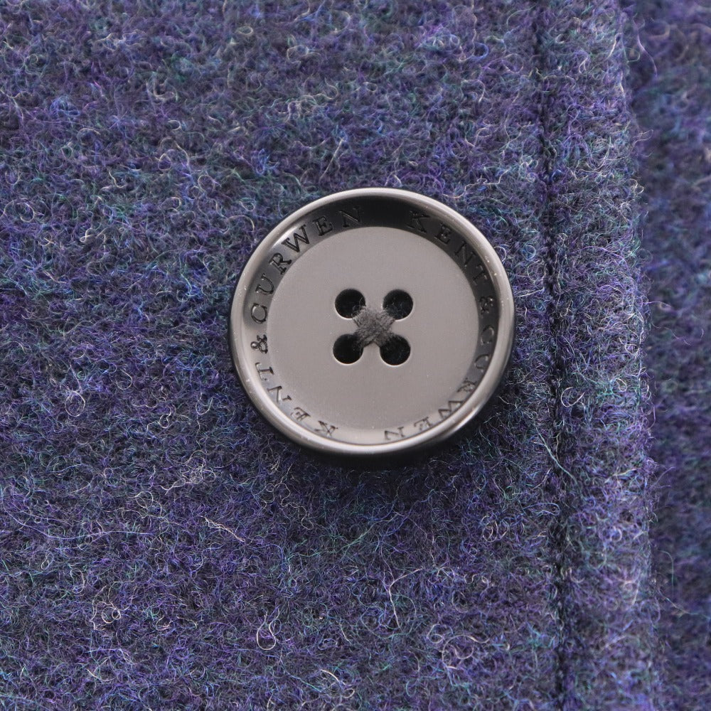 ■ KENT AND CURWEN テーラードジャケット コート 長袖 アウター 襟 フロントボタン ロゴ 胸ポケット メンズ M ネイビー