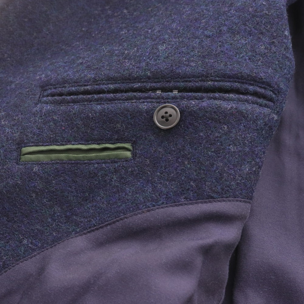 ■ KENT AND CURWEN テーラードジャケット コート 長袖 アウター 襟 フロントボタン ロゴ 胸ポケット メンズ M ネイビー