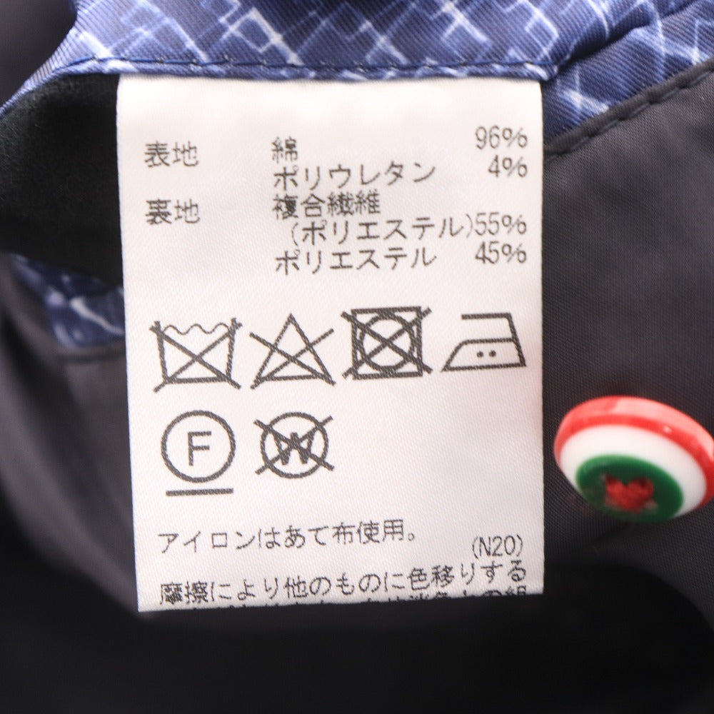 ■ INTERMEZZO インターメッツォ テーラードジャケット PONTOGLIO 1883 長袖 アウター 襟 胸ポケット チェック柄 メンズ M ネイビー系