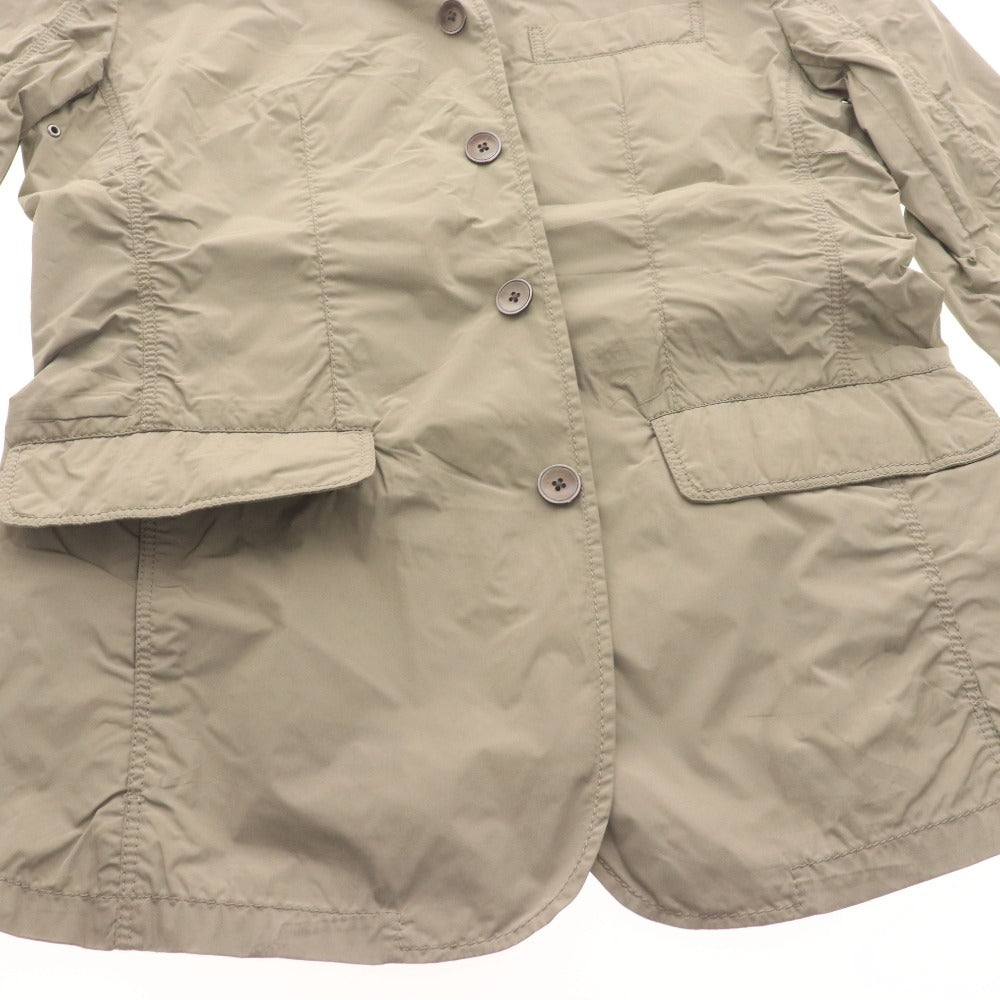 ■ TOMORROWLAND テーラードジャケット ウインドブレーカー 長袖 アウター フード収納可 シャカシャカ 襟 メンズ 48(M相当) カーキグレー