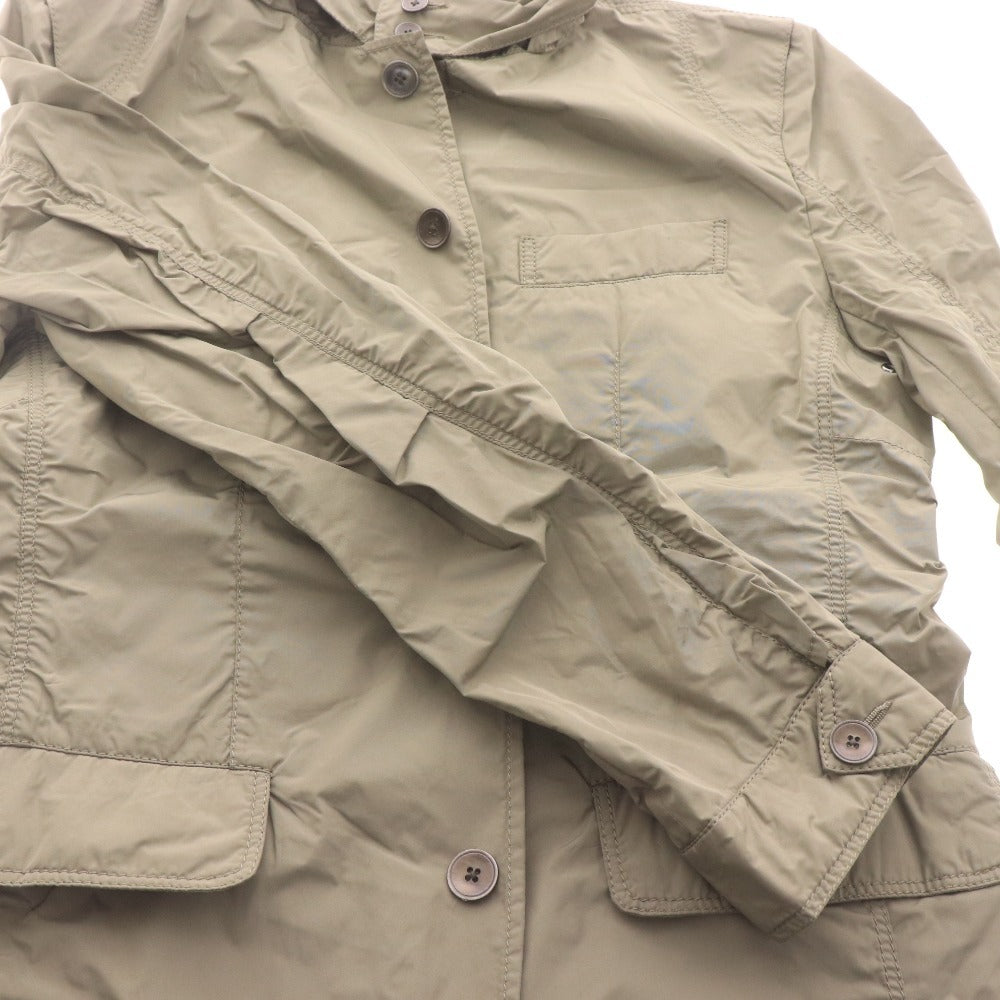 ■ TOMORROWLAND テーラードジャケット ウインドブレーカー 長袖 アウター フード収納可 シャカシャカ 襟 メンズ 48(M相当) カーキグレー