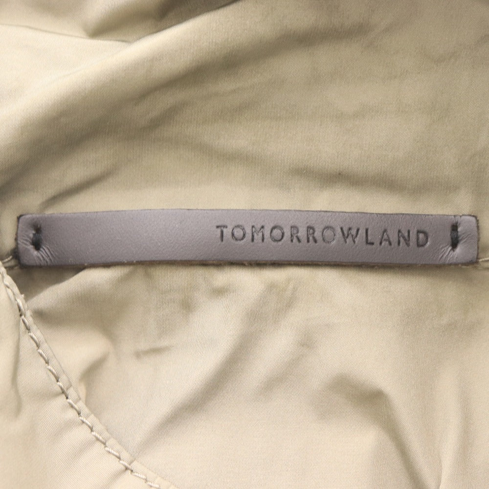 ■ TOMORROWLAND テーラードジャケット ウインドブレーカー 長袖 アウター フード収納可 シャカシャカ 襟 メンズ 48(M相当) カーキグレー
