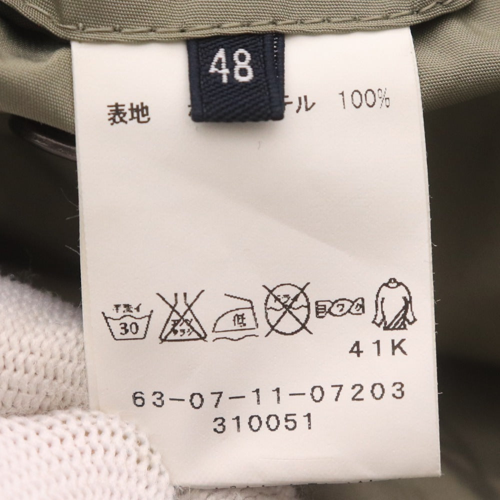 ■ TOMORROWLAND テーラードジャケット ウインドブレーカー 長袖 アウター フード収納可 シャカシャカ 襟 メンズ 48(M相当) カーキグレー