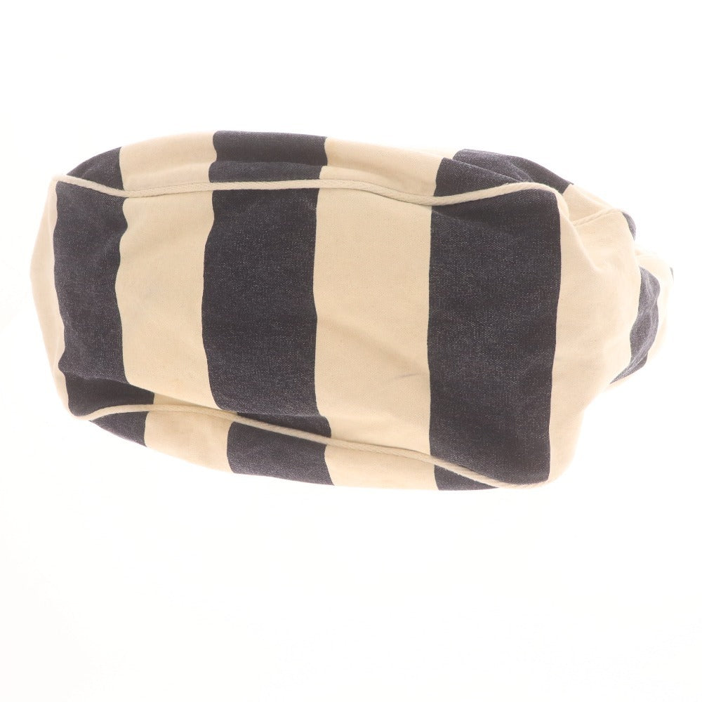 ■ BONFANTI PER VISARUNO ボンファンティ ハンド トートバッグ 鞄 ストライプ柄 イタリア製 メンズ レディース アイボリー ネイビー系