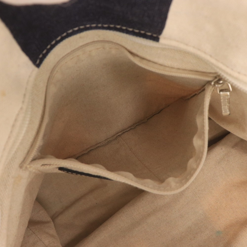 ■ BONFANTI PER VISARUNO ボンファンティ ハンド トートバッグ 鞄 ストライプ柄 イタリア製 メンズ レディース アイボリー ネイビー系