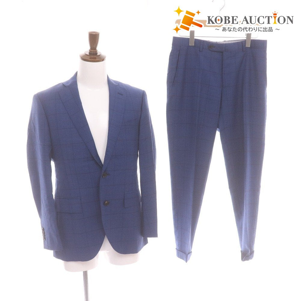 ■ THE SUIT COMPANY Men's Checkered Suit Set (Jacket, Pants, and Bottoms) - Navy, Size M (Waist 80cm)