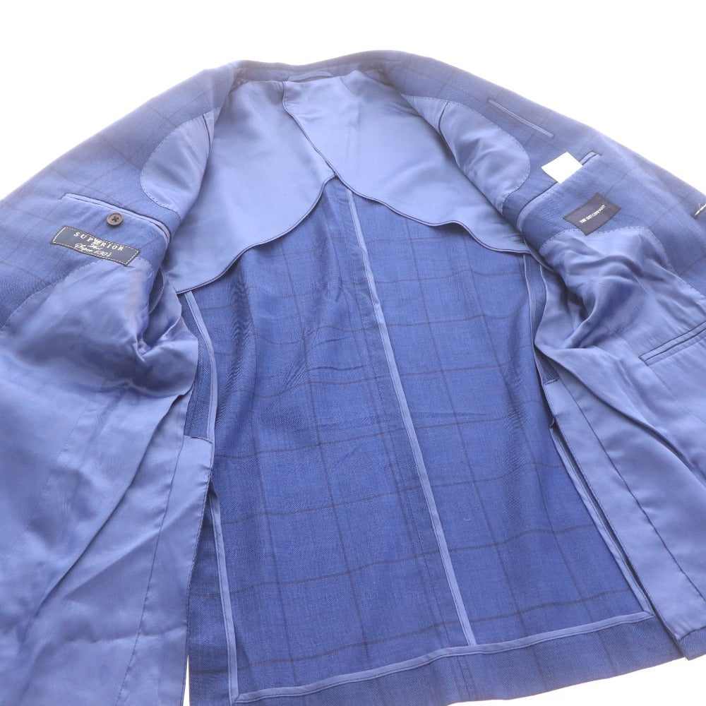 ■ THE SUIT COMPANY Men's Checkered Suit Set (Jacket, Pants, and Bottoms) - Navy, Size M (Waist 80cm)