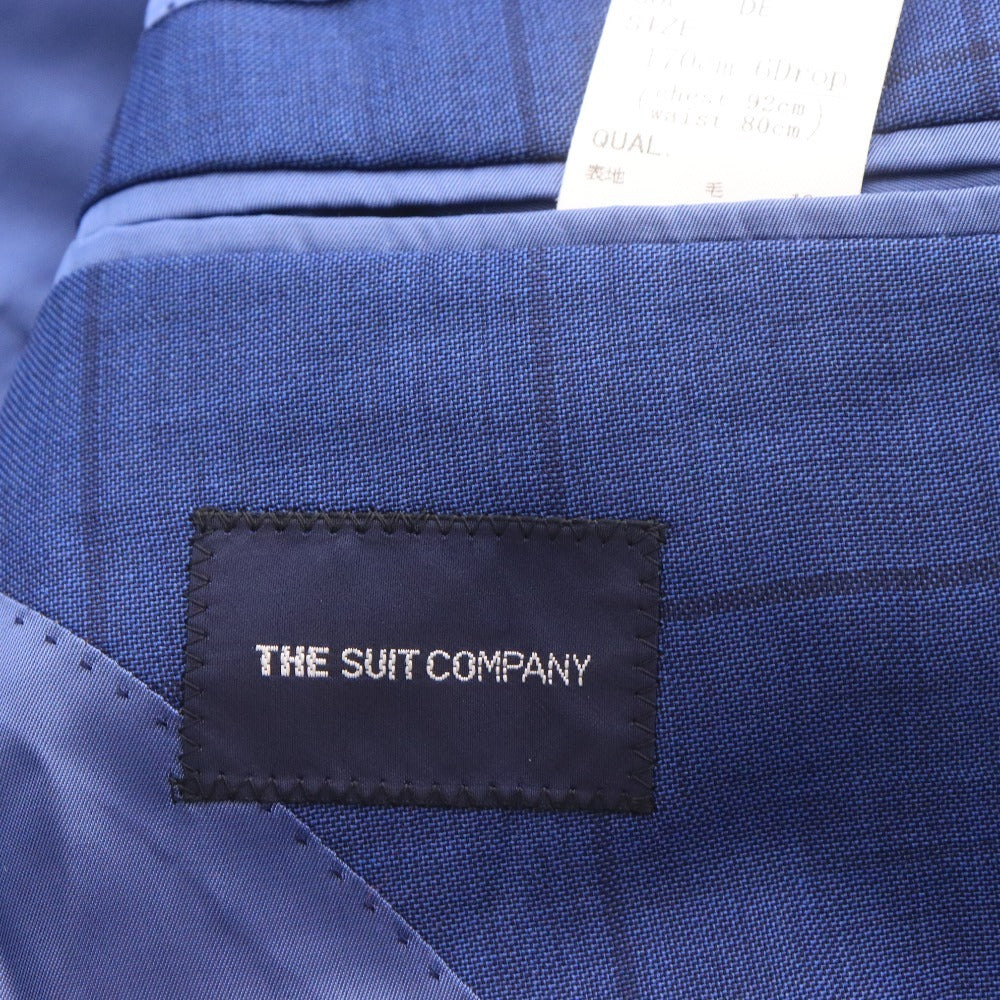■ THE SUIT COMPANY Men's Checkered Suit Set (Jacket, Pants, and Bottoms) - Navy, Size M (Waist 80cm)