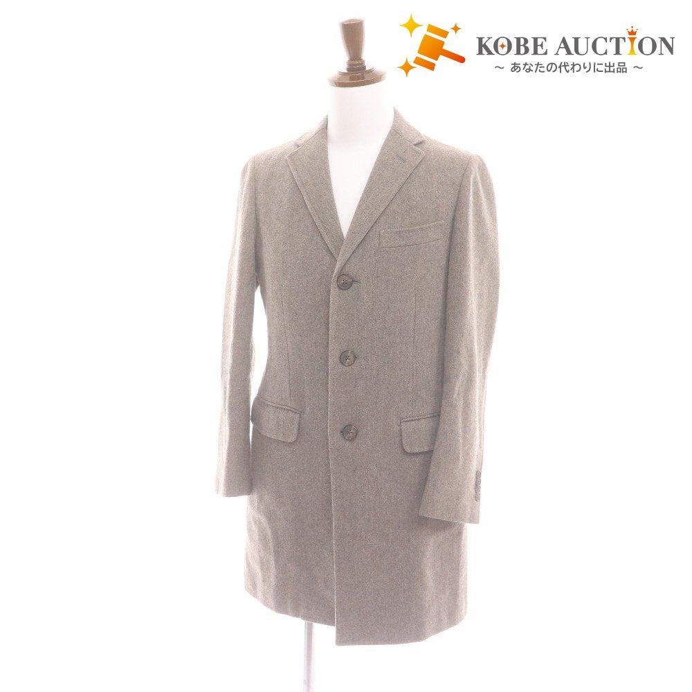 ■ UNITED ARROWS TOKYO United Arrows Chesterfield Coat, Long Sleeve, Outerwear, Chest Pocket, Collar Buttons, Men's, Size M, Gray, Tag Included