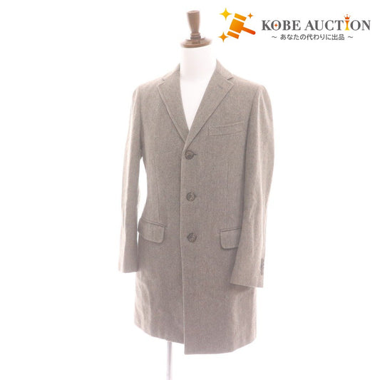 ■ UNITED ARROWS TOKYO ユナイテッドアローズ チェスターコート 長袖 アウター 胸ポケット 襟 ボタン メンズ M グレー タグ付き