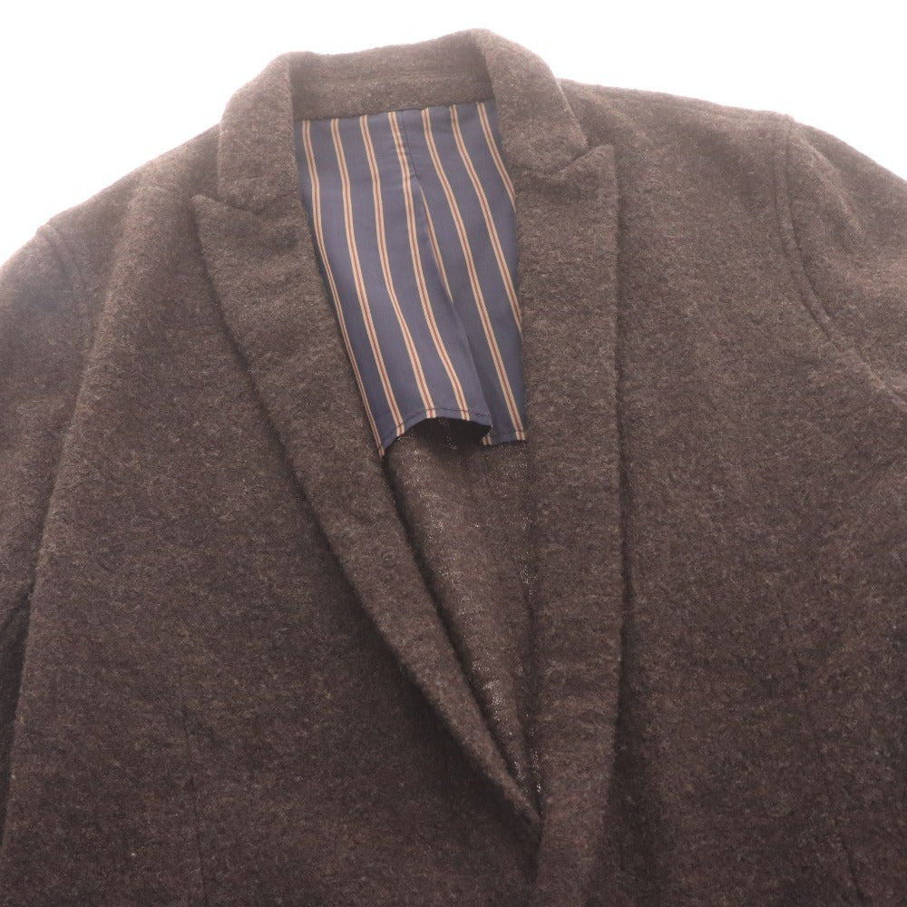 ■ SHIPS JET BLUE Ships Tailored Jacket, Long Sleeve, Outerwear, Collar, Front Buttons, Interior Stripe Pattern, Men's, Size M, Dark Brown