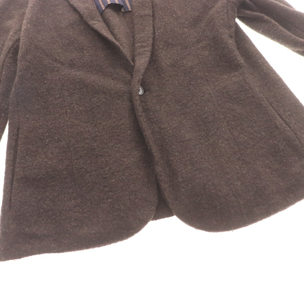 ■ SHIPS JET BLUE Ships Tailored Jacket, Long Sleeve, Outerwear, Collar, Front Buttons, Interior Stripe Pattern, Men's, Size M, Dark Brown