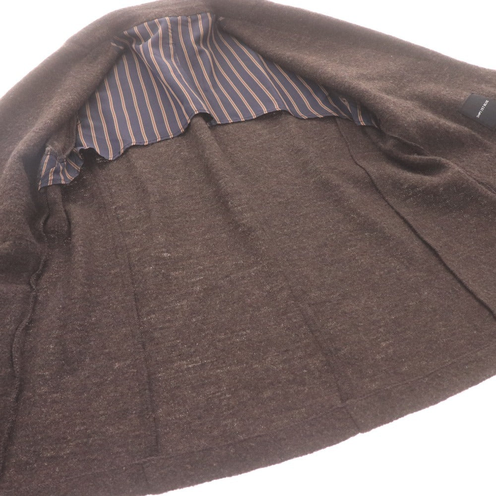 ■ SHIPS JET BLUE Ships Tailored Jacket, Long Sleeve, Outerwear, Collar, Front Buttons, Interior Stripe Pattern, Men's, Size M, Dark Brown