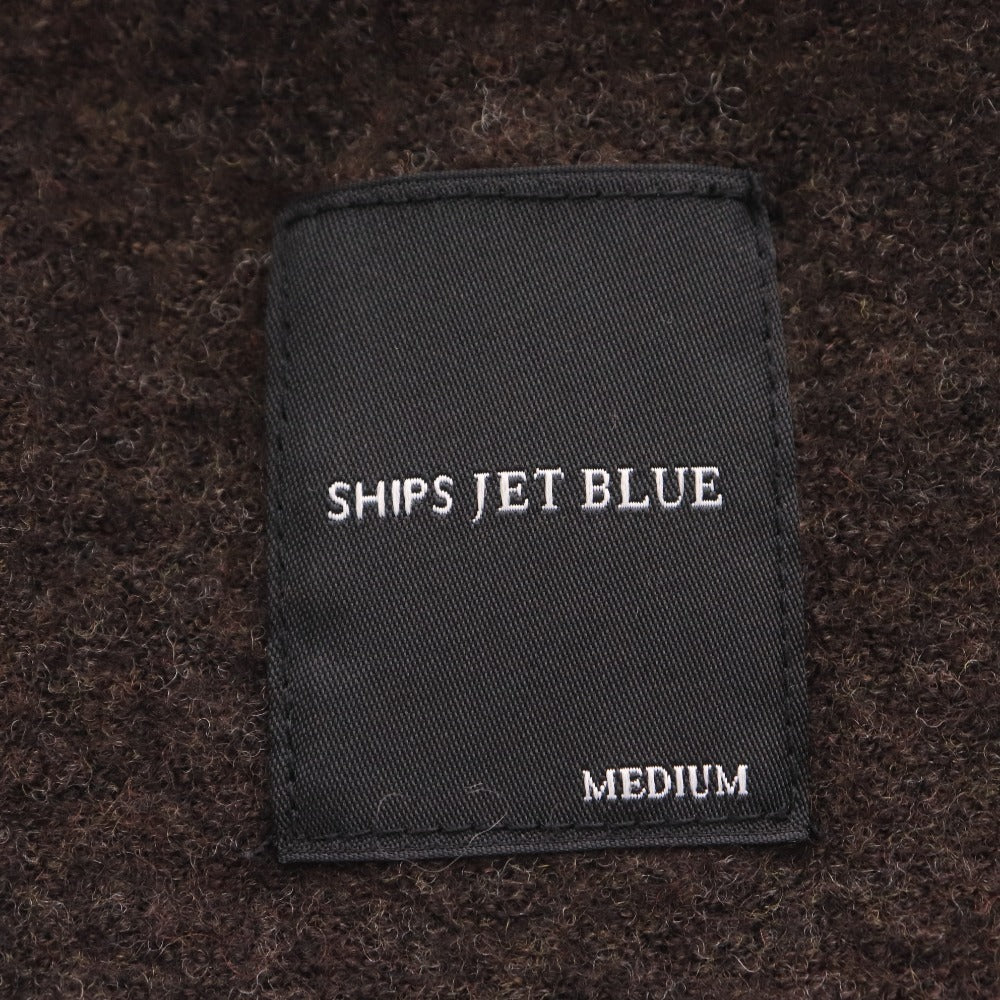 ■ SHIPS JET BLUE Ships Tailored Jacket, Long Sleeve, Outerwear, Collar, Front Buttons, Interior Stripe Pattern, Men's, Size M, Dark Brown