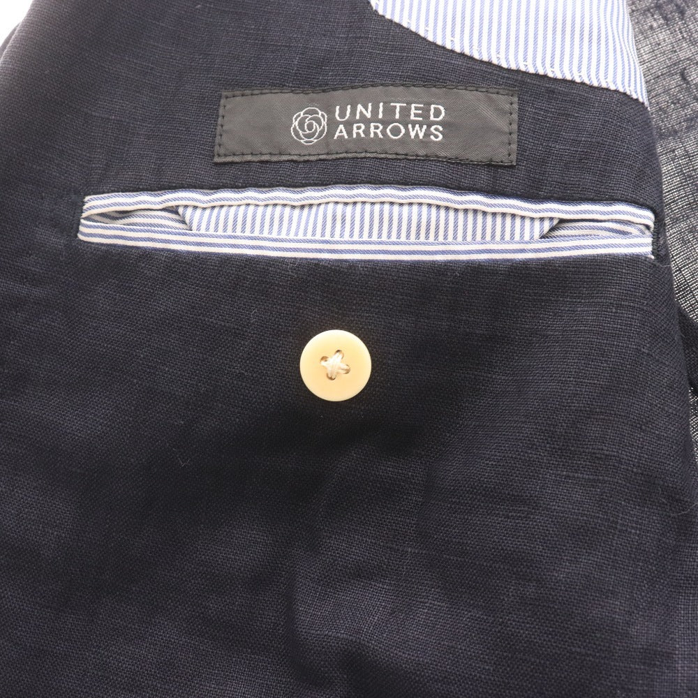 ■ UNITED ARROWS ユナイテッドアローズ テーラードジャケット 長袖 アウター 襟 フロントボタン 胸ポケット メンズ S ダークネイビー