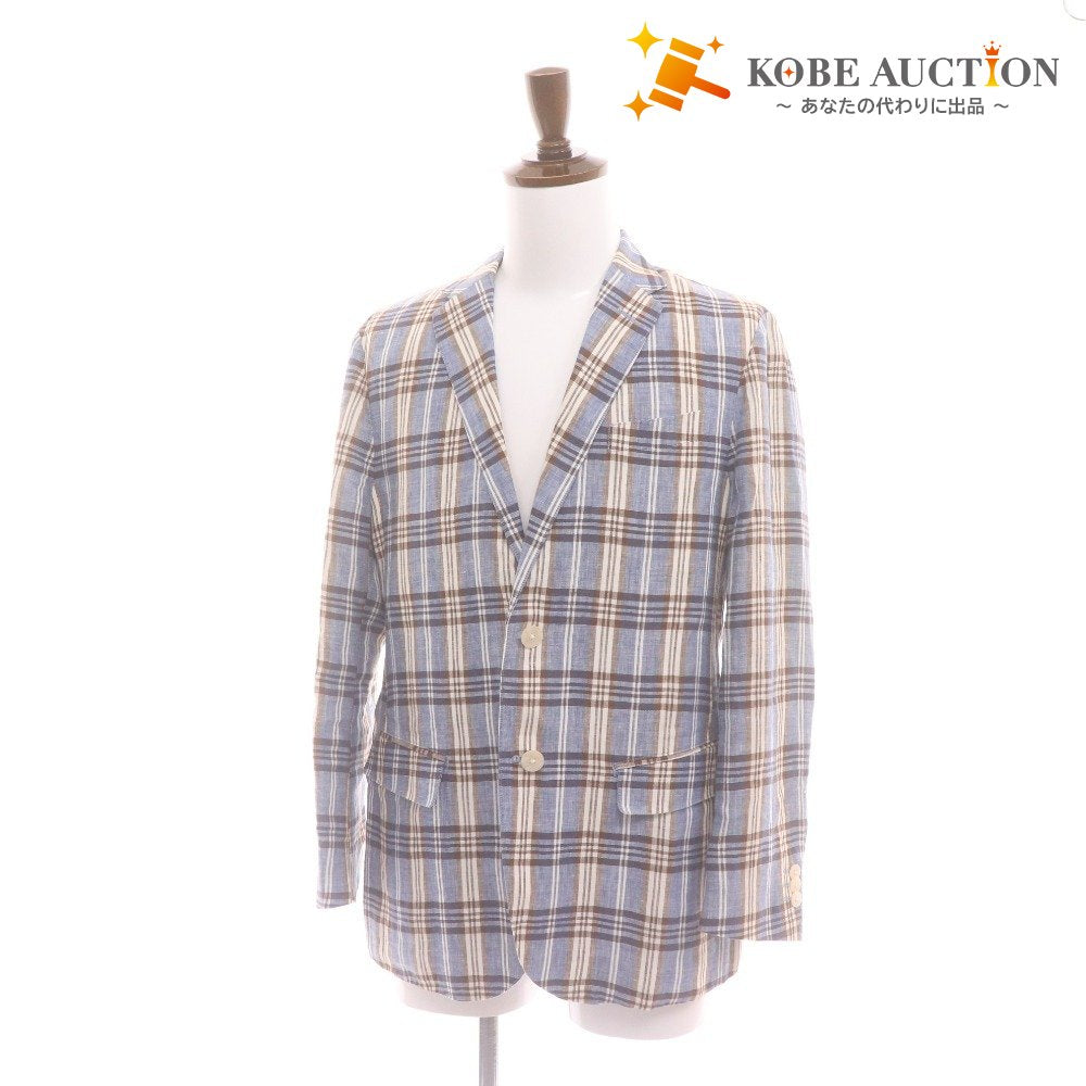 ■ BEAMS HEART ビームス ハート テーラードジャケット 長袖 アウター 襟 チェック柄 メンズ 46（S～M相当）マルチカラー ライトブルー 等