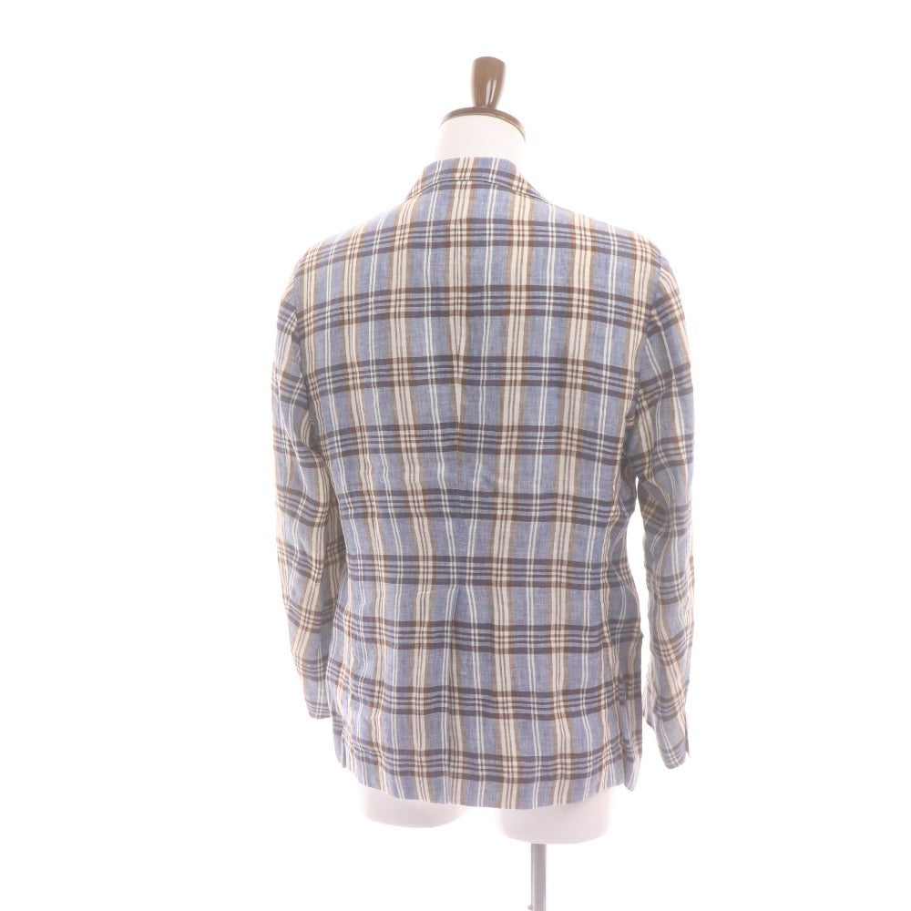 ■ BEAMS HEART ビームス ハート テーラードジャケット 長袖 アウター 襟 チェック柄 メンズ 46（S～M相当）マルチカラー ライトブルー 等
