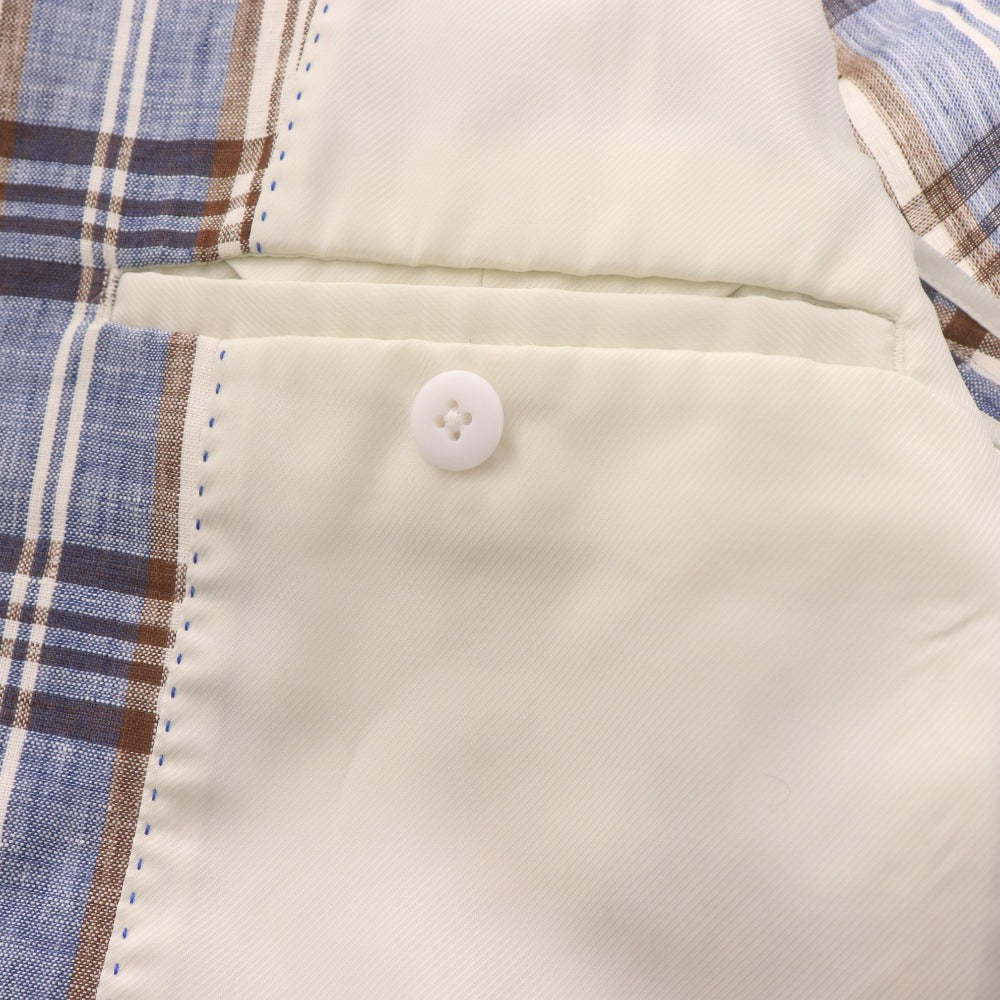 ■ BEAMS HEART ビームス ハート テーラードジャケット 長袖 アウター 襟 チェック柄 メンズ 46（S～M相当）マルチカラー ライトブルー 等