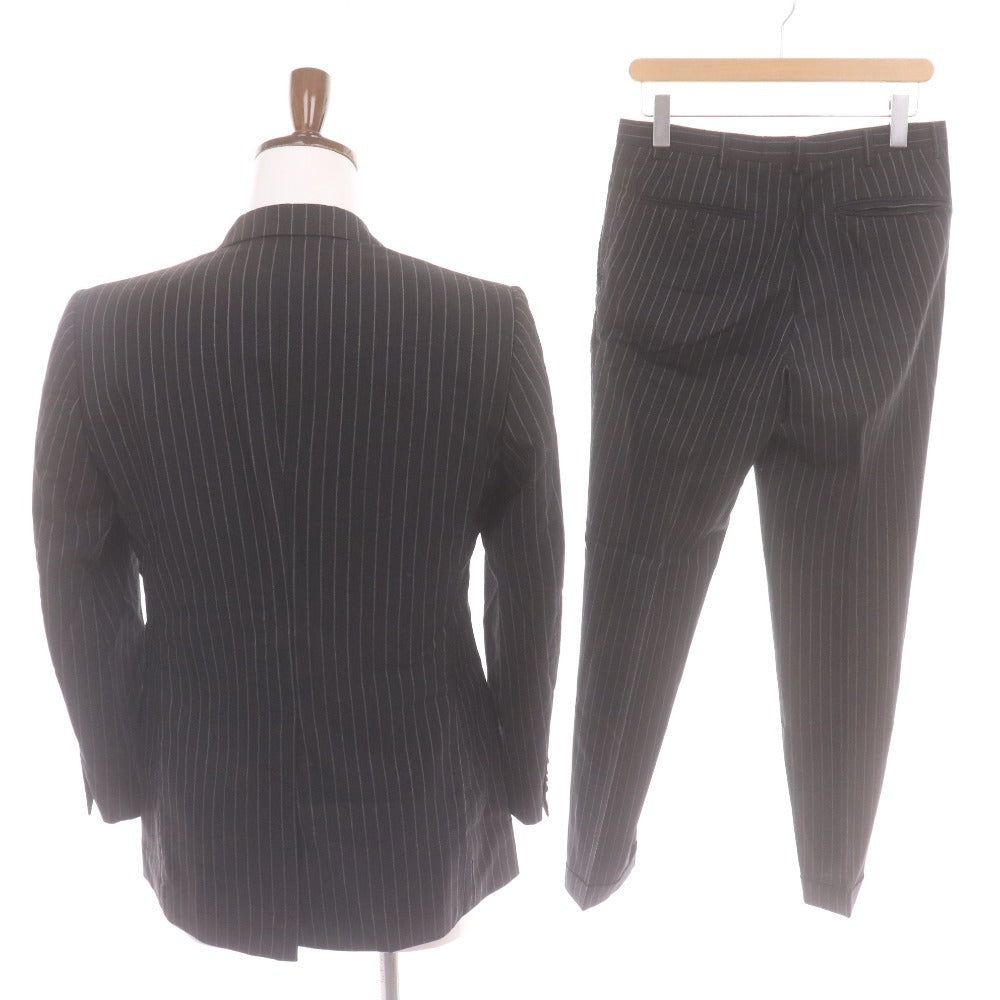 TIMOTHY EVEREST LONDON Men's Striped Suit, Long Sleeve Jacket, Pants, and Bottoms, Black, Size PM