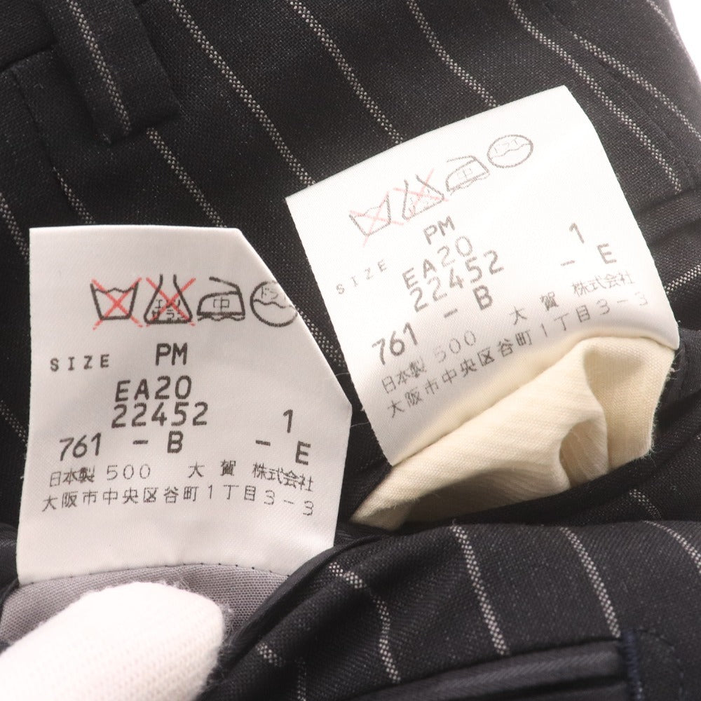 TIMOTHY EVEREST LONDON Men's Striped Suit, Long Sleeve Jacket, Pants, and Bottoms, Black, Size PM