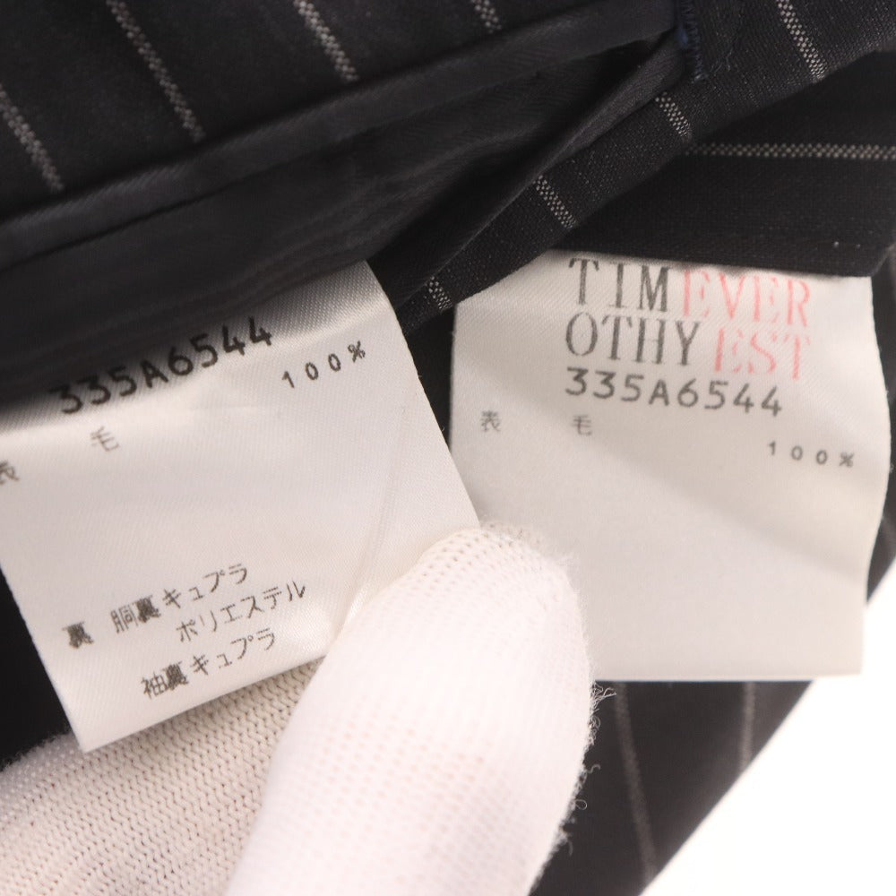 TIMOTHY EVEREST LONDON Men's Striped Suit, Long Sleeve Jacket, Pants, and Bottoms, Black, Size PM