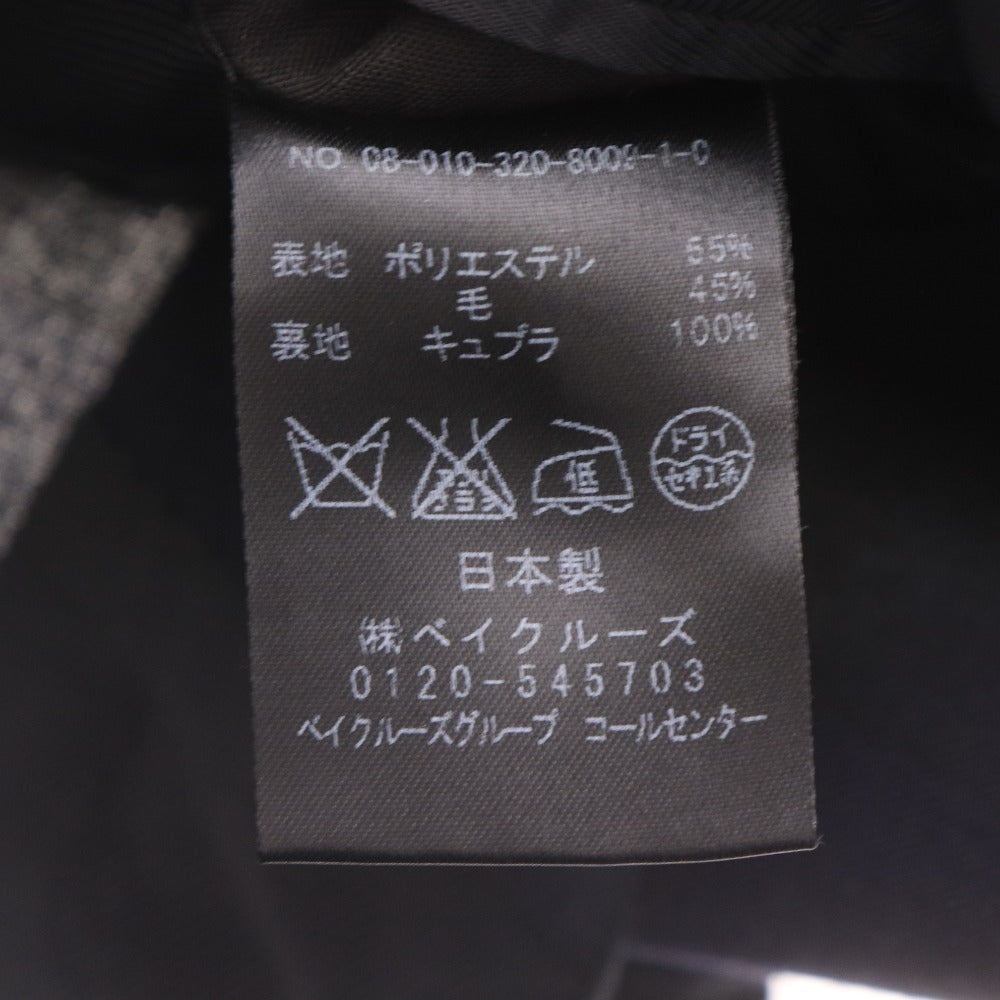 ■ EDIFICE エディフィス テーラードジャケット 長袖 アウター 襟 ボタン 胸ポケット チェック柄 日本製 メンズ 44 (S相当) ネイビー系