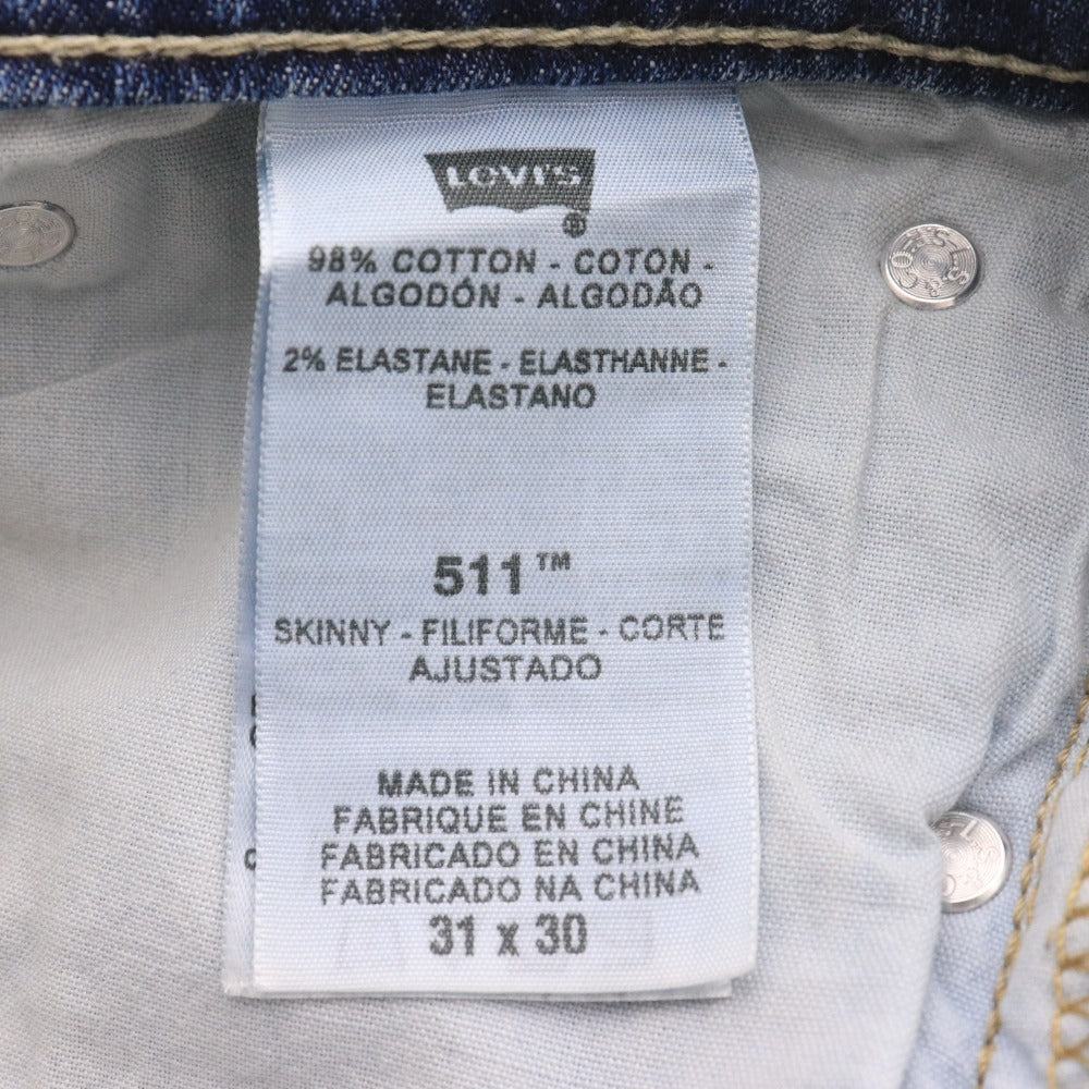 Levi's Men's 511 Jeans with 4102 Logo, Pockets, Buttons, and Logo, Size 31 x 30 (M), Navy