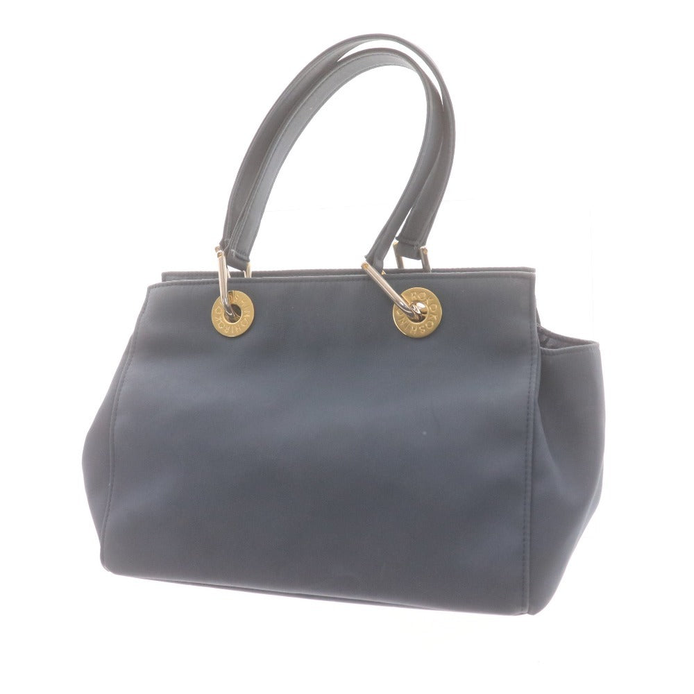 ■ HIROKO KOSHINO ヒロココシノ トート ハンドバッグ 鞄 ファスナー ロゴ レディース ネイビー 未使用の手帳付き