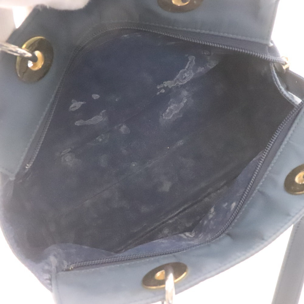 ■ HIROKO KOSHINO ヒロココシノ トート ハンドバッグ 鞄 ファスナー ロゴ レディース ネイビー 未使用の手帳付き