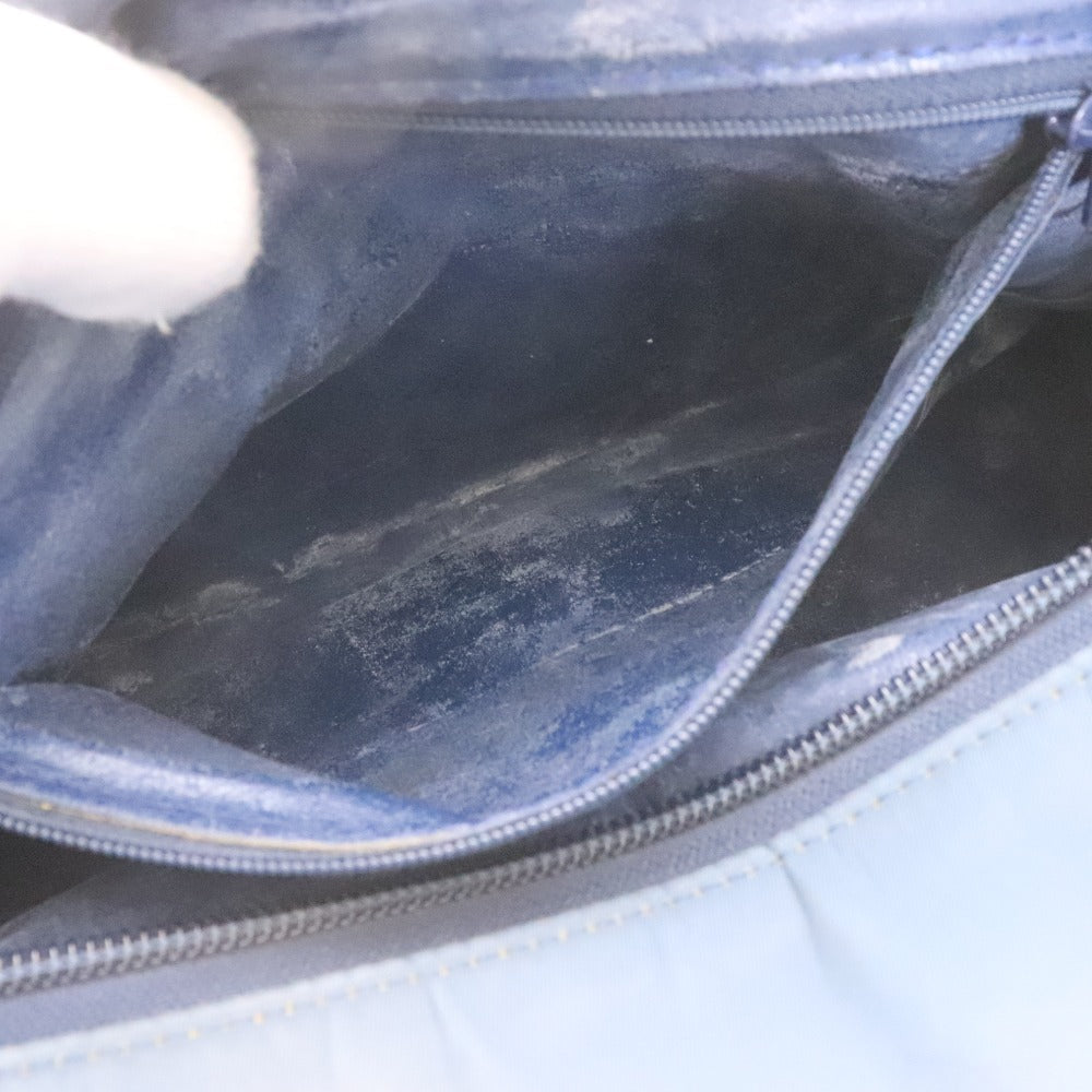 ■ HIROKO KOSHINO ヒロココシノ トート ハンドバッグ 鞄 ファスナー ロゴ レディース ネイビー 未使用の手帳付き